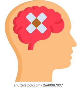 Mental Illness Icon Flat Vector Illustration