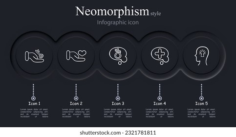 Mental Illness Icon. Mental health disorders, psychological conditions, psychiatric illnesses, diagnosis, treatment. Neomorphism style. Vector line icon