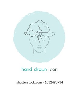 Mental illness icon line element. Vector illustration of mental illness icon line isolated on clean background for your web mobile app logo design.