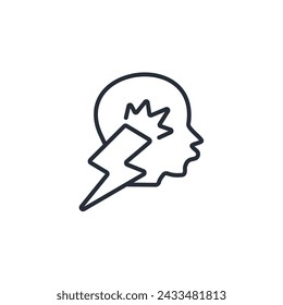 Icono de enfermedad mental. vector.Icono de trazo editable.signo de estilo lineal para el uso de diseño web,logo.Ilustración de símbolo.