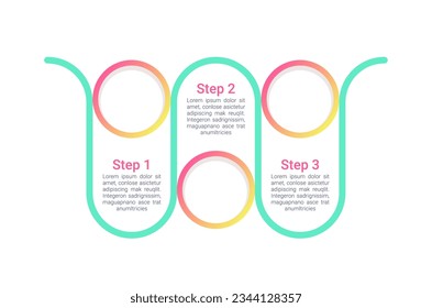 Mental illness medication infographic chart design template. Abstract infochart with copy space. Instructional graphics with 3 step sequence. Visual data presentation. Roboto Medium, Light fonts used