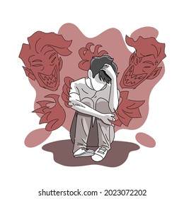 Mental illness or schizophrenia concept