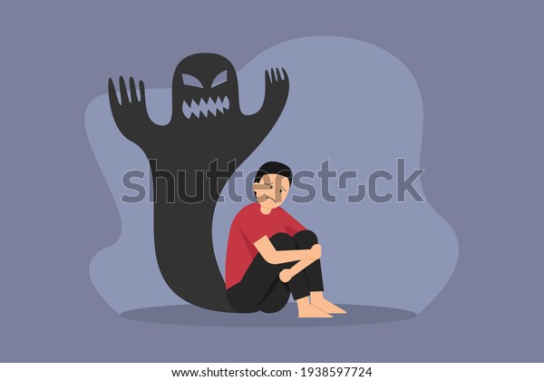 Mental Illness Vector Concept Man Schizophrenia Stock Vector (Royalty ...