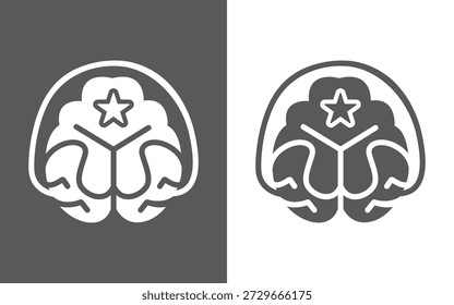 Mental intelligence and brain power with star success logo design
