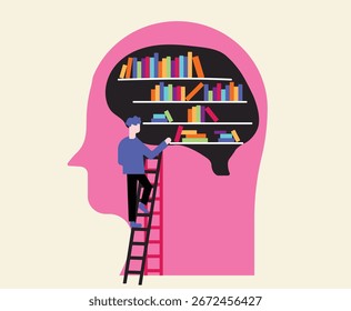 Ilustración de almacenamiento de memoria de Biblioteca mental