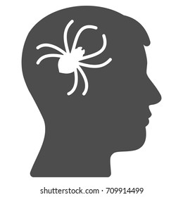 Mental Parasite Spider vector pictograph. Style is flat graphic grey symbol.