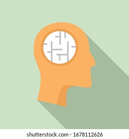 Mental person treatment icon. Flat illustration of mental person treatment vector icon for web design