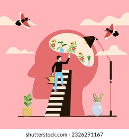 Mental and physical wellness flat illustration 