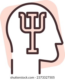 Mental physiology, illustration or icon, vector on white background.