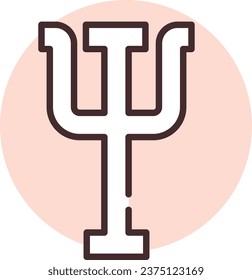 Mental physiology, illustration or icon, vector on white background.