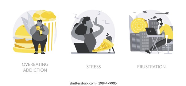 Mental problem abstract concept vector illustrations.