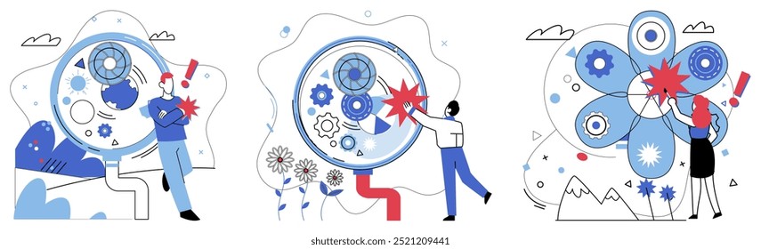 Ilustração do vetor de processamento mental. Personalidade desdobra-se como tapeçaria tecida pelo tear meticuloso processamento mental A mente é tela onde o processamento mental pinta pinceladas inteligência