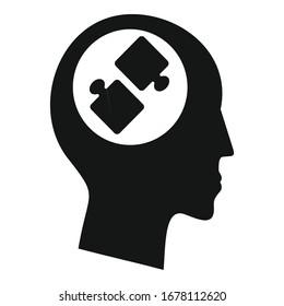 Mental puzzle icon. Simple illustration of mental puzzle vector icon for web design isolated on white background