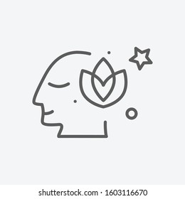 Mental relax icon line symbol. Isolated vector illustration of icon sign concept for your web site mobile app logo UI design.