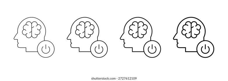 Vetor De Ícones De Redefinição Mental Definido Em Um Estilo De Linha De Traçado Diferente