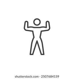 Mental Resilience line icon. linear style sign for mobile concept and web design. Person standing with a strong posture outline vector icon. Symbol, logo illustration. Vector graphics