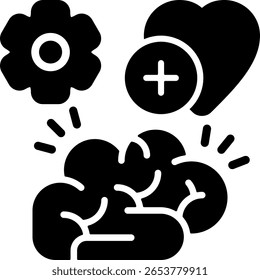 Ícone minimalista semi sólido de resiliência mental