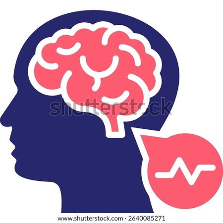 Mental State Icon Fill Vector Illustration