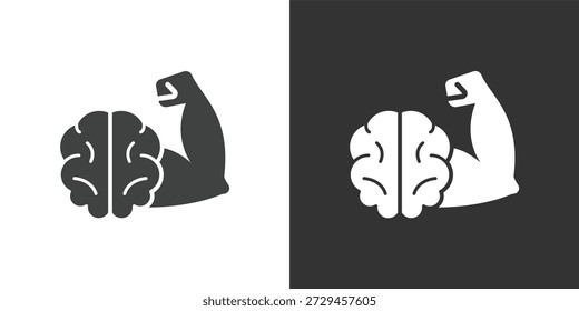 Icono de Fuerza Mental. Icono de la serie de glifos sólidos