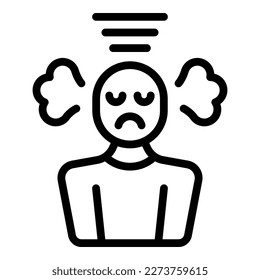 Mental stress icon outline vector. Burnout employee. Busy person