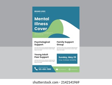 Mental Support Flyer Poster Design Template. Take Care Of Your Mental Health Flyer Poster Design Template. 