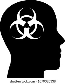 Mental virus icon with flat style. Isolated vector mental virus icon image on a white background.