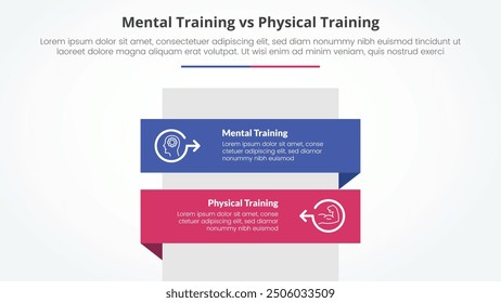 Concepto de infografía opuesto para la presentación de diapositivas con la pila de Vertical de la caja del rectángulo con el Vector plano del estilo