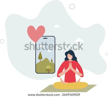 Mental wellness apps and meditation software for phone.Yoga treatment for anxiety, character life .