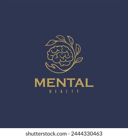 Bienestar Mental, Crecimiento, Salud, Psicoterapia, Salud y Bienestar Cerebral, Plantilla de Diseño de Logotipos.
