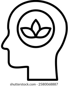 Mental Wellness icon line vector illustration