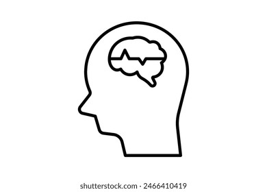 Mental wellness icon. icon related to mental health. suitable for web site, app, user interfaces, printable etc. line icon style. simple vector design editable