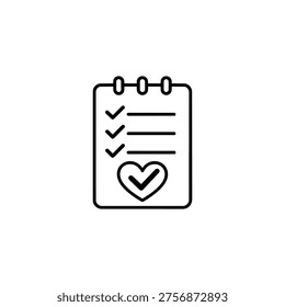 Mental wellness and self care checklist icon black and white vector mental wellness and self care planner illustration