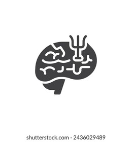 Icono de vector de bienestar mental. signo plano relleno para concepto móvil y diseño web. Icono de glifo de Salud Mental. Símbolo del cerebro humano, ilustración del logotipo. Gráficos vectoriales