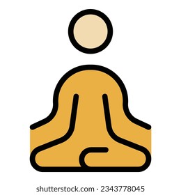 Mental yoga icon outline vector. Woman relax. Room person color flat