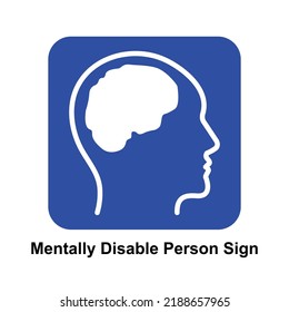 Mentally disabled person - disabled person vector sign