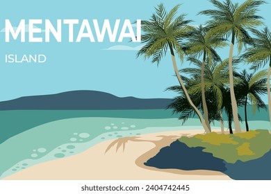 Mentawai island Indonesia beach background