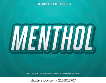 menthol editable text effect template with abstract background style use for business logo