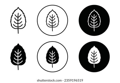 menthol leaf icon set. peppermint vector symbol. spearmint leaves sign in black filled and outlined style.