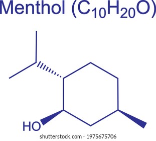 Menthol molecule chemical structural formula