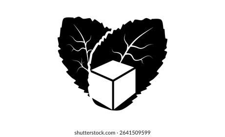 menthol symbol, black isolated silhouette