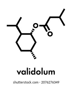 Menthyl isovalerate or validolum drug molecule. Skeletal formula.