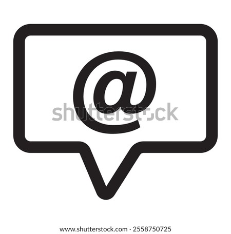 Mention icon in trendy outline style isolated on white background. Mentions Icon Vector Illustration Eps10.