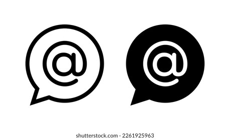 Mention icon vector isolated on speech bubble background