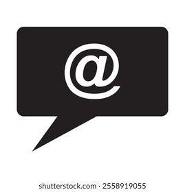 Mention icon vector isolated on white background . Trendy Mentions logo concept illustration .