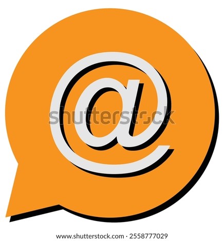 Mention icon vector isolated on speech bubble background. icon mention friend using line style. email icon symbol vector illustration. mail, at sign design isolated on white background. Design eps 10.