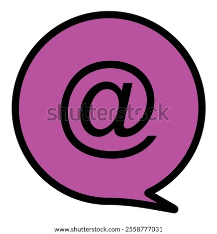 Mention icon vector isolated on speech bubble background. icon mention friend using line style. email icon symbol vector illustration. mail, at sign design isolated on white background. Design eps 10.