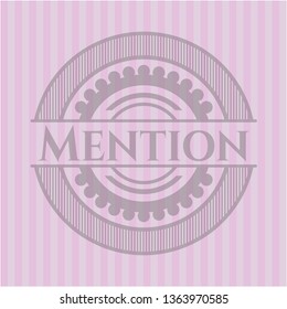 Mention realistic pink emblem