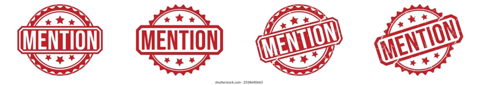 MENTION red rubber stamp vector design.