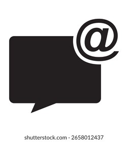 Icono de menciones, icono de comunicaciones aisladas perfecto para Sitio web, blog, logotipo, redes sociales, interfaz de usuario. Burbujas de discurso con Vector de ícono de mención. Concepto de logotipo de Trendy Mentions. Correo, comunicación, icono de la bandeja de entrada...