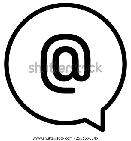 Mentions icon. Mention icon vector isolated on speech bubble. 